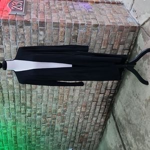 H by Halston Long Sweater Open Front Black Size Large